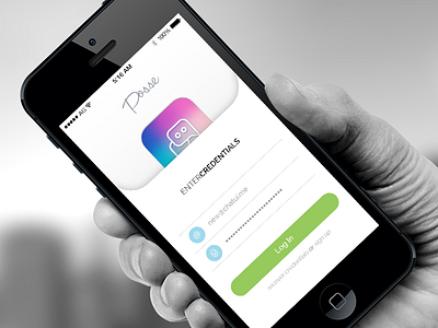 Posse - Login app application chat icon ios 7 iphone 5s login message ui