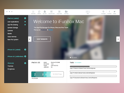 iFunBox Redesign app concept ifunbox interface mac osx mavericks redesign