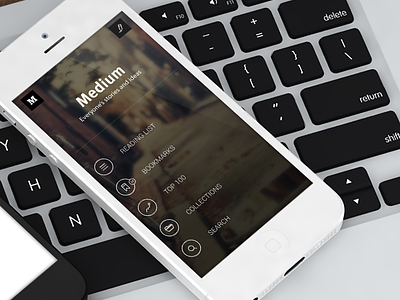 Medium for iOS - Home Screen blur concept full screen ios 7 iphone 5s medium menu
