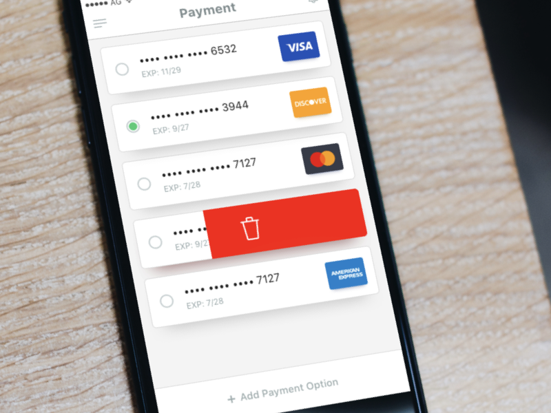 AWS Billing – Payment visual interface experience digital payment cards management screen simple clean interface andregivenchy design ui ux application