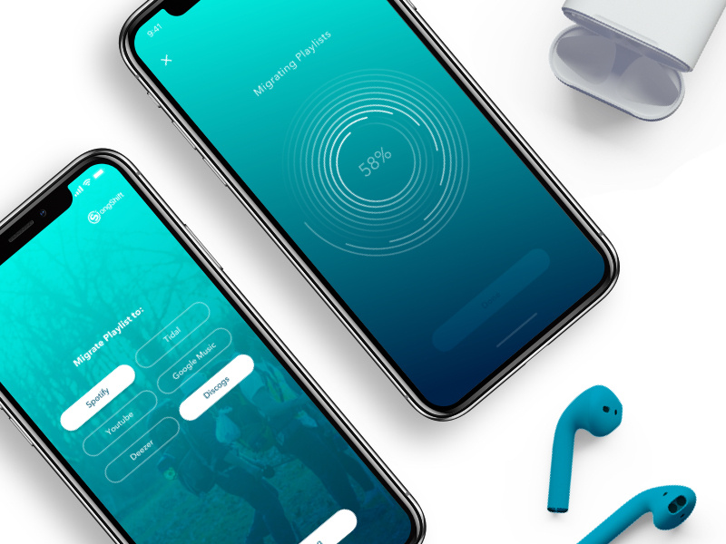 SongShift Migration application mobile ux ui givenchy andregivenchy iphone x airpods music experience interface product design