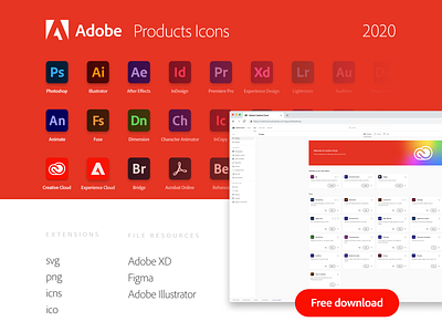 Adobe Products Icons 2020