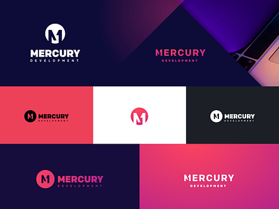 Mercury Development Logo abstract color cosmic design designs galaxy gradient logo logo design logos logotype mercury mercury development planet satelite space sun