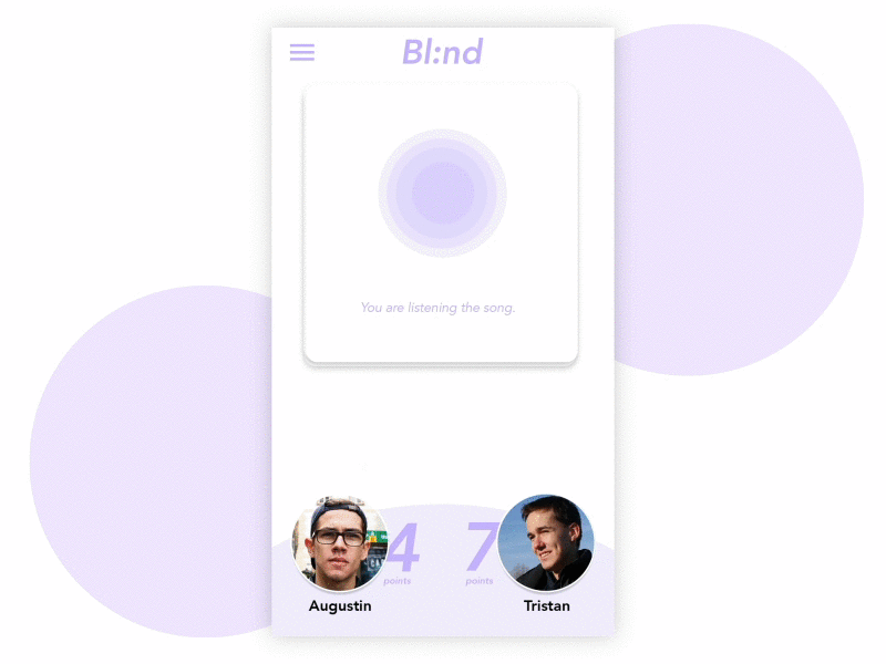 Blind test app 🎧 animation app concept design gif mobile motion ui