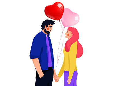 Happy Valentine's Day character day design happy illustration love lovers valentine