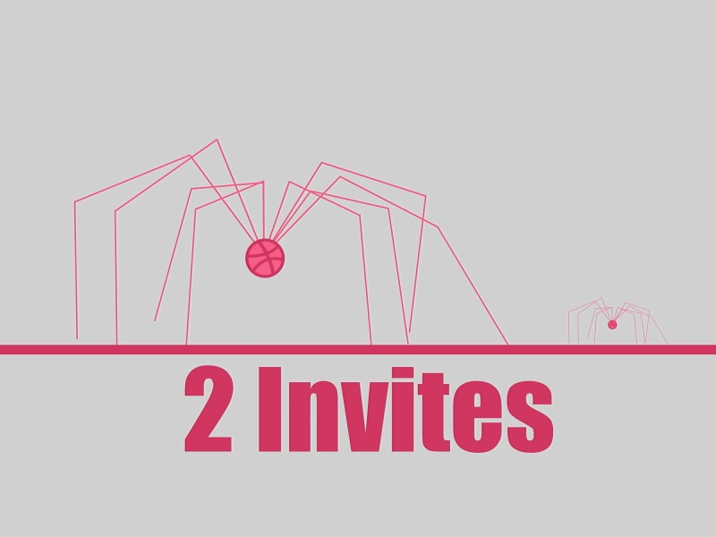 2 Dribbble Invite(Spider Dribbble ) 2d animation cycle dribbble gif invite invites loop spider walk walking