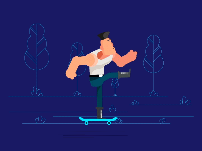 Skateboarder (Part 1) 2d animation character design gif loop man skate