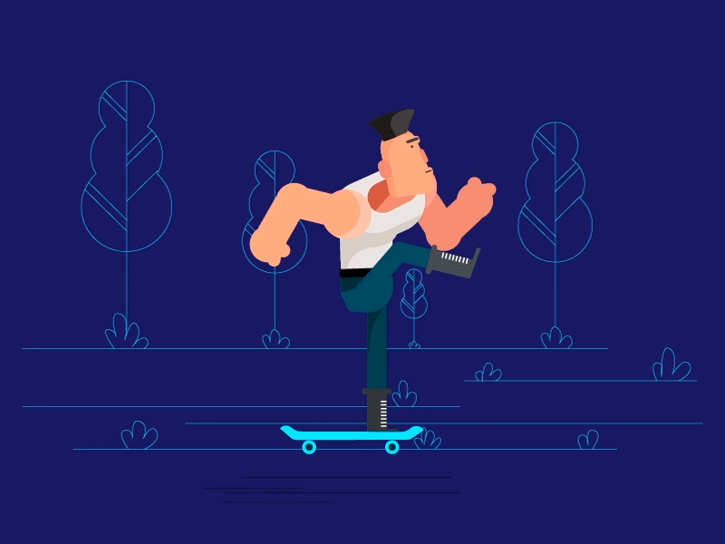 Skateboarder (Part 2) 2d animation character design gif jump loop man skate