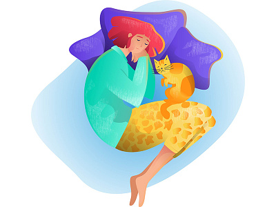 Sleep app branding character color colors design flat girl happy icon illustration motion typography ux vector web