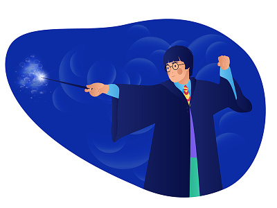 Harry Potter animation app blue branding character color colors design fashion happy harry potter icon illustration man motion movie type vector web website