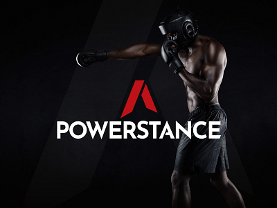 POWERSTANCE - Logo Design black boxer boxing boxing logo brand identity branding client design fitness icon logo minimal minimalist personal trainer red sharp simple sport typography