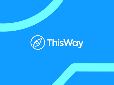 This Way | Logo Design animation blue branding circle clean compass design logo mentor minimal minimalist modern round simple technology typography