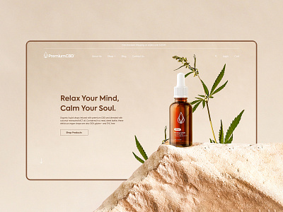 PremiumCBD - CBD Website Design brown cbd cbd oil cbd website design hemp home page landing page minimal product product website design ui ui design ui ux ux web web design website website design xd