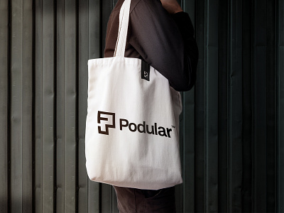 Podular™ architect architecture bag branding dark design logo minimal minimalist mockup tote tote bag typography