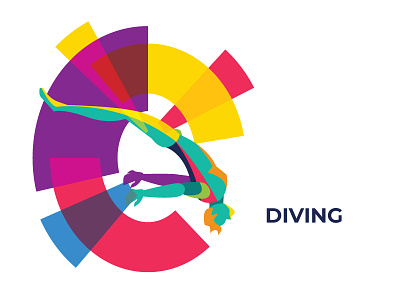 Diving Illustration asian games asian games 2018 athletics diving graphic design illustration indonesia logo sport vibrance