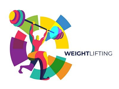 Weightlifting Illustration colorful graphic design illustration simple sport weightlifting