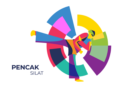 Pencak Silat : Indonesian Martial Arts graphic design illustration martial art redesign sport vector