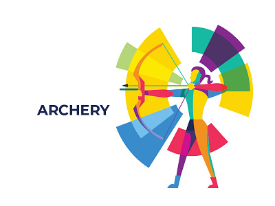 Archery Illustration archery asian games asian games 2018 athlete athletics graphic design illustration indonesia sport vibrance