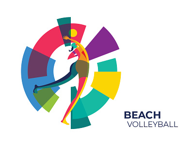 Beach Volleyball Illustration asian games beach illustration indonesia poster sport volleyball