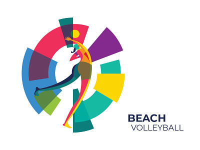 Beach Volleyball Illustration