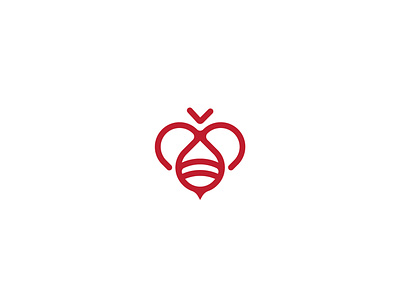 Love Bee Logo Design bee branding graphic design heart icon logo logo design logo for sale love