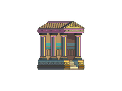 Temples ancient greece graphic design greek illustration line art temple vector