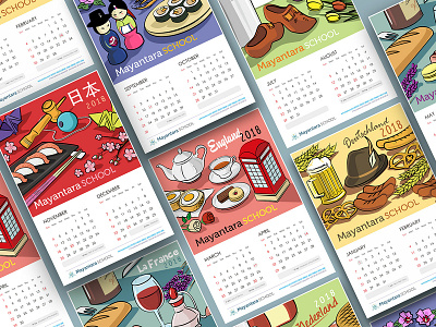 Calendar Project for Mayantara School branding calendar calendar design design graphic design illustration layout