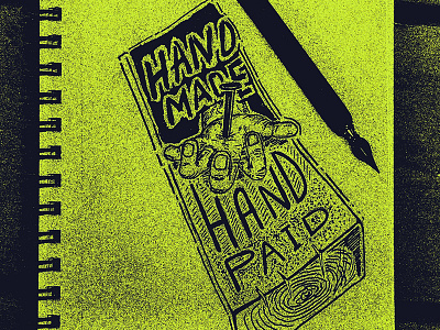 "Handmade Hand Paid" handmade illustration nail pen and ink