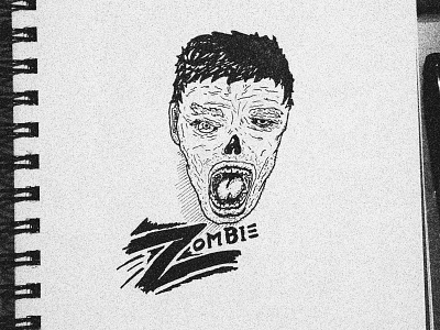 Zombie handmade illustration pen and ink sharpie zombie