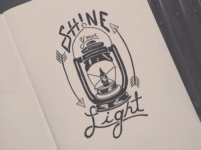 Shine Your Light handmade illustration lantern light pen and ink sevenly sharpie shine