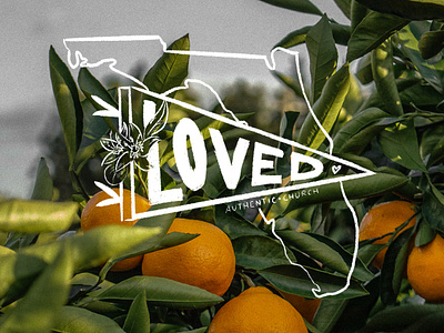 Loved banner church florida hand drawn orange socialmedia