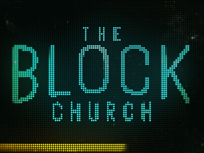 Block Church Countdown church countdown gif glitch led light teal yellow
