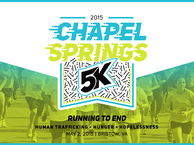 Chapel Springs 5K 5k illustration logo race