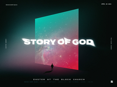 STORY OF GOD church design easter galaxy glow illustration jesus photoshop
