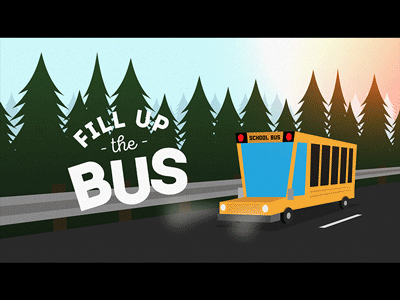 Phillip The Bus after effects animation bus gif illustration kids loop school