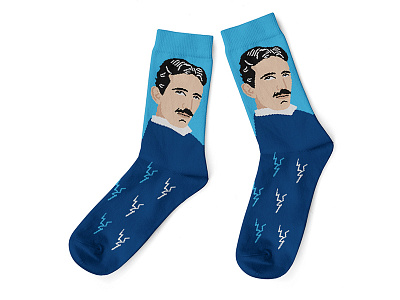 Nikola Tesla | Sock Design | Pattern Graphic