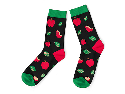 Apple Pattern Sock Graphic Wizzitex apple apple design eps illustration jacquard lonati pattern png sock sock factory sock manufacturer socks svg textile pattern textile print wizzitex