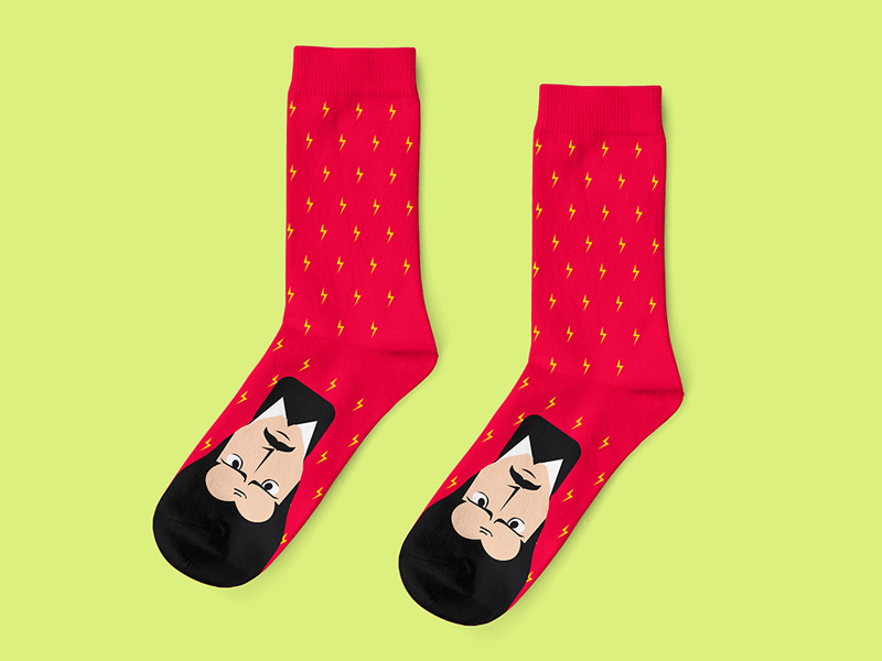 Nikola Tesla tesla nikolatesla illustration 2019 colorfull knitting jacquard illustrator apparel design socks