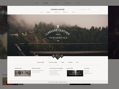Gavere Leather Homepage clean home leather riggs simple vintage web whitespace