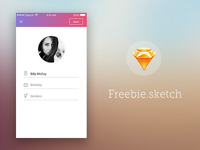 Profile Edit (Sketch File) avatar edit freebie icon ios profile riggs alston sketch