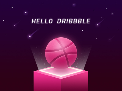 Hello Dribble basketball dribbble hello icon inset light night pink