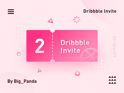 2 Dribbble Invites ball email idea illustration invite pink two