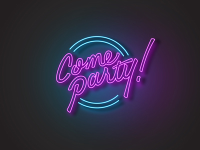 Party Time! adobe art calligraphy design graphic design handwritten type neon new york party typography vector