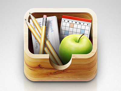 App Icon app icon box education ios logo objects office supplies school texture wood