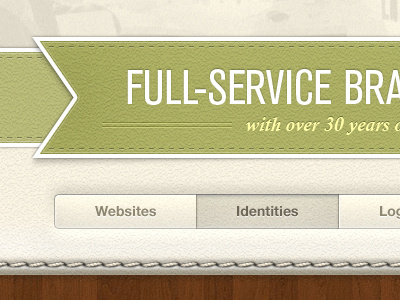 Portfolio Navigation interface buttons banner stitches stitching portfolio navigation ribbon tabs trendy