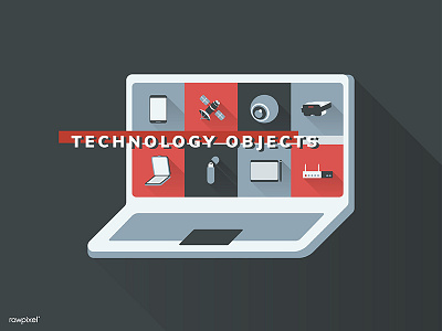 Technology Objects design flat icon illustration technology vector