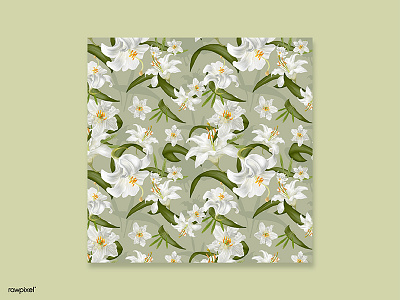 Flowers Pattern - Lily flower illustration pattern