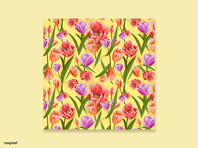 Flowers Pattern - Tulip flower illustration pattern