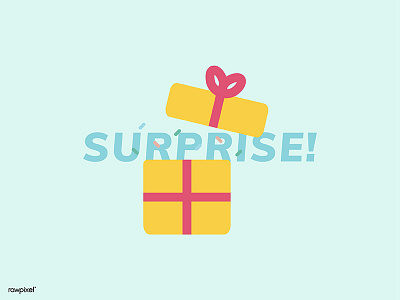 Surprise present birthday flat gifts graphic illustration present surprise vector