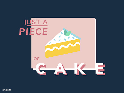 Piece of cake cake flat graphic illustration vector